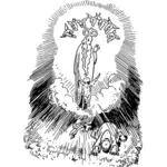 Estátua de lady Holly com imagem vetorial de anjos